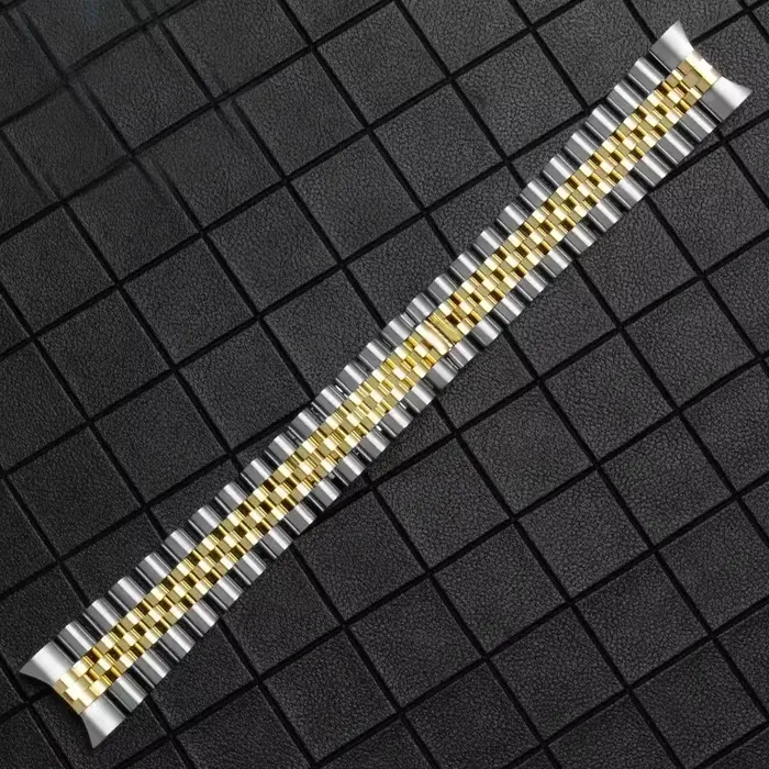 Bracelet de montre en acier inoxydable pour homme et femme couleur beige blanc noir bleu rose noir blanc gris de charbon styles traditionnels robustes pour activités sportives et soirées chic