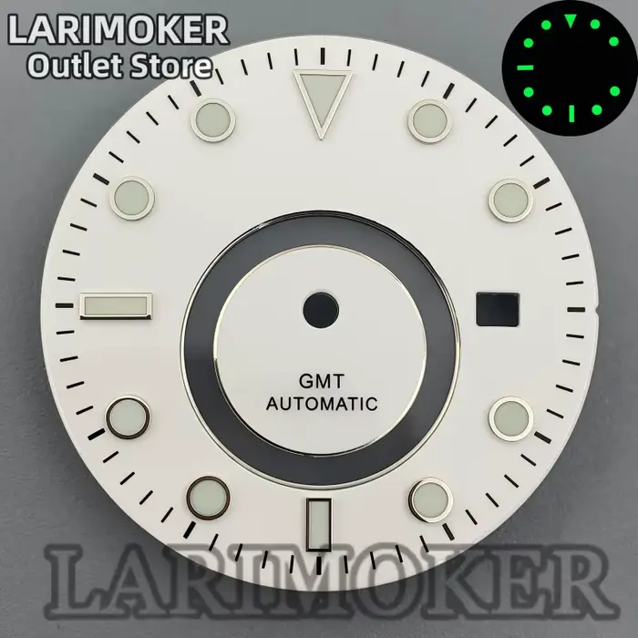 LARIMOKER – cadran lumineux vert mécanique automatique GMT de 31.5mm avec aiguilles