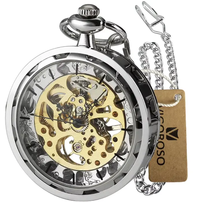 Montre à gousset — Steampunk squelette mécanique