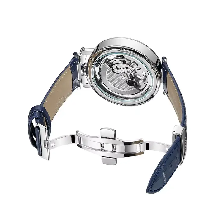 DIFFUL luxe grand cadran squelette Phases de lune Tourbillon creux mécanique hommes montre-bracelet avec bracelet en cuir