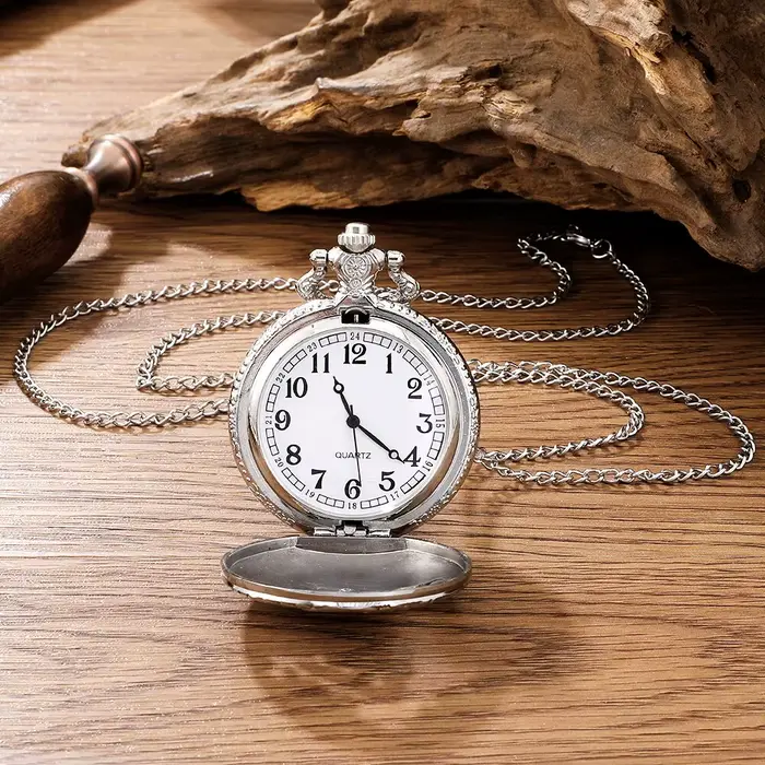 Montre de Poche avec Pendentif à Quartz pour Homme et Femme