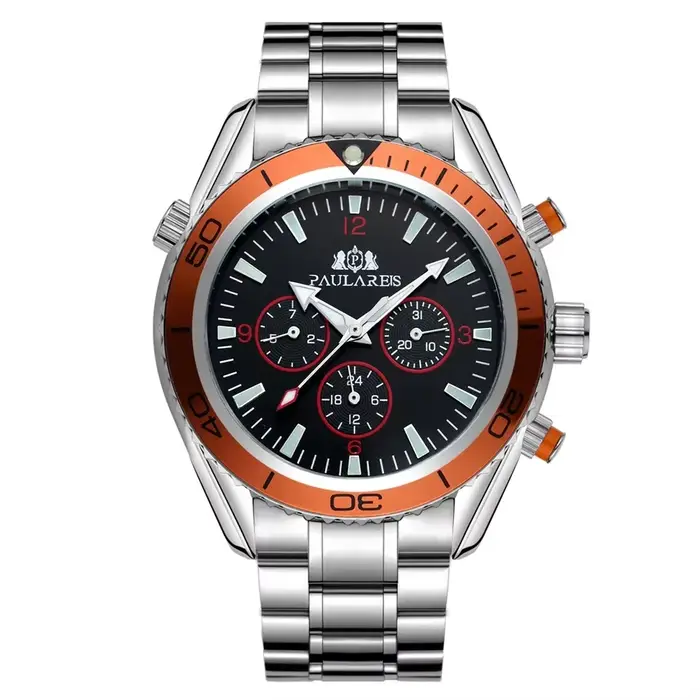 Montre automatique pour hommes, mouvement mécanique à remontage automatique, bracelet en caoutchouc,