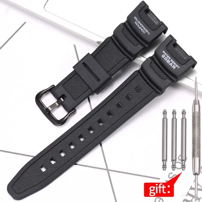 Bracelet de montre en résine pour Casio SGW-100-1V SGW-200 série Concave sport