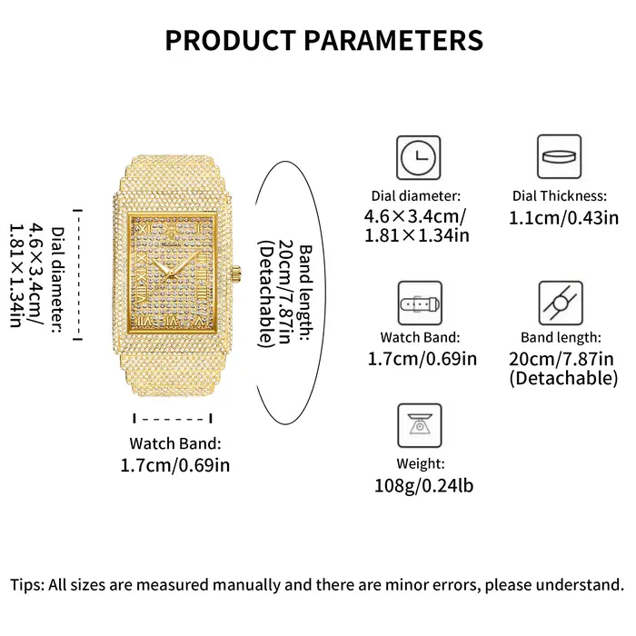 Montres-bracelets à quartz de luxe pour hommes et femmes de la marque YaLaLuSi avec sertissage de diamants complets – Cadeau pour couple Reloj Mujer
