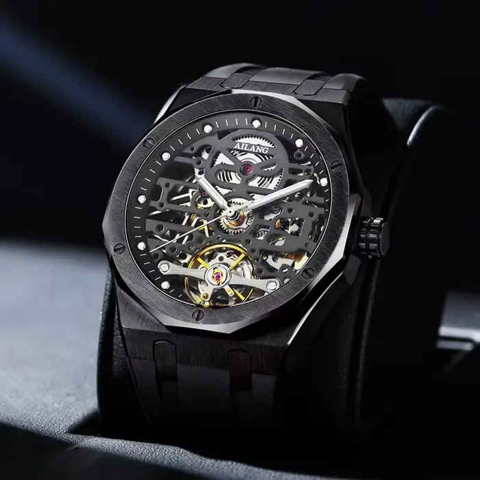 Montre Daniel Gorman automatique à remontage mécanique avec mouvement tourbillon pour homme résistante à l'eau et adaptée aux occasions sportives et élégantes