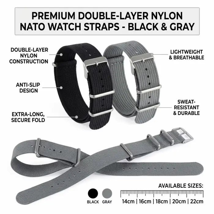 Bracelet de montre NATO vintage à dégagement rapide en nylon pour homme et femme, adaptable à différentes tailles et couleurs pour vos occasions spéciales