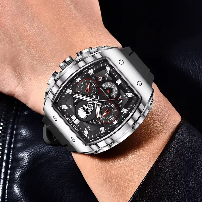 Montre homme LIGE, cadran squelette
