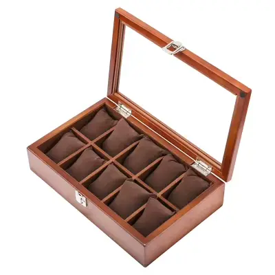 Boîte à montres en bois à 10 emplacements, nouveau support de montre pour hommes, boîte de rangement