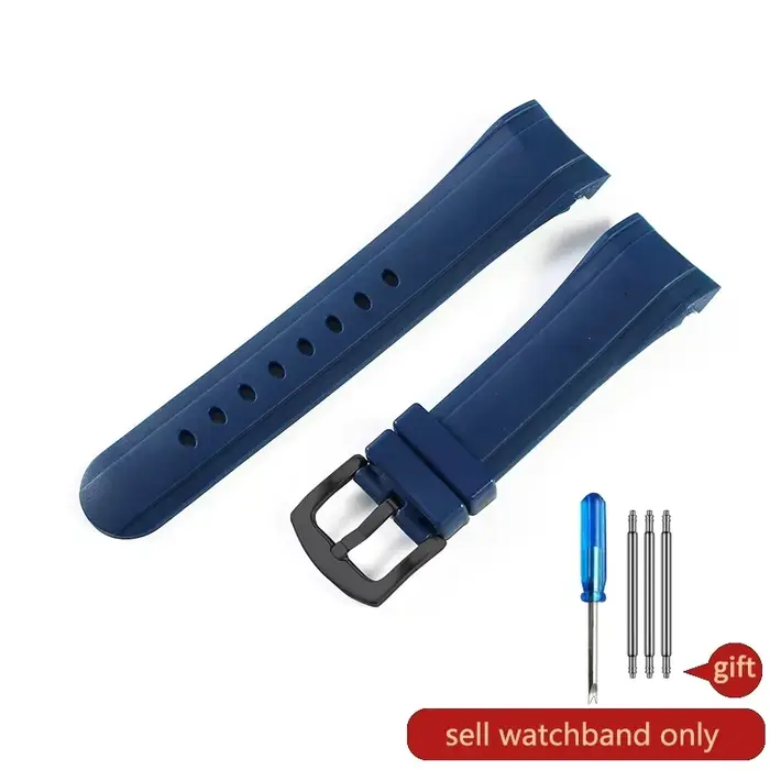 Bracelets de montre en silicone durable pour série de chronométrage de course, interface incurvée, é