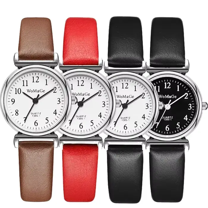 Femmes montres Vintage petit cadran montre bracelet en cuir doux décontracté dames Quartz horloge