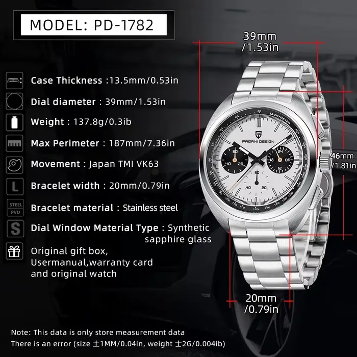 PAGANI DESIGN – montre Panda pour hommes