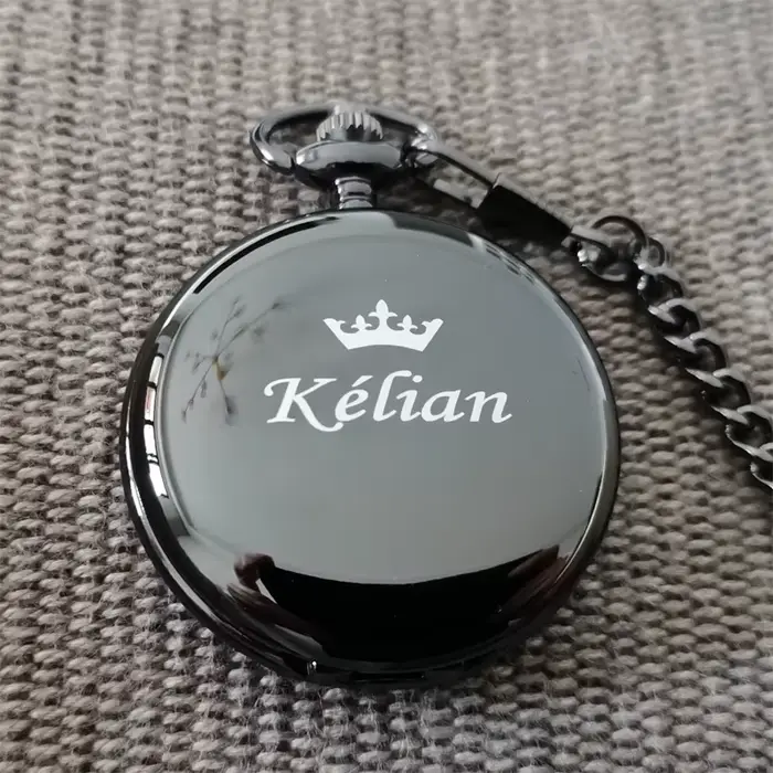 Montre de poche vintage personnalisable avec gravure nom texte pour hommes et femmes cadeau occasion spéciale garçon d'honneur mariage anniversaire