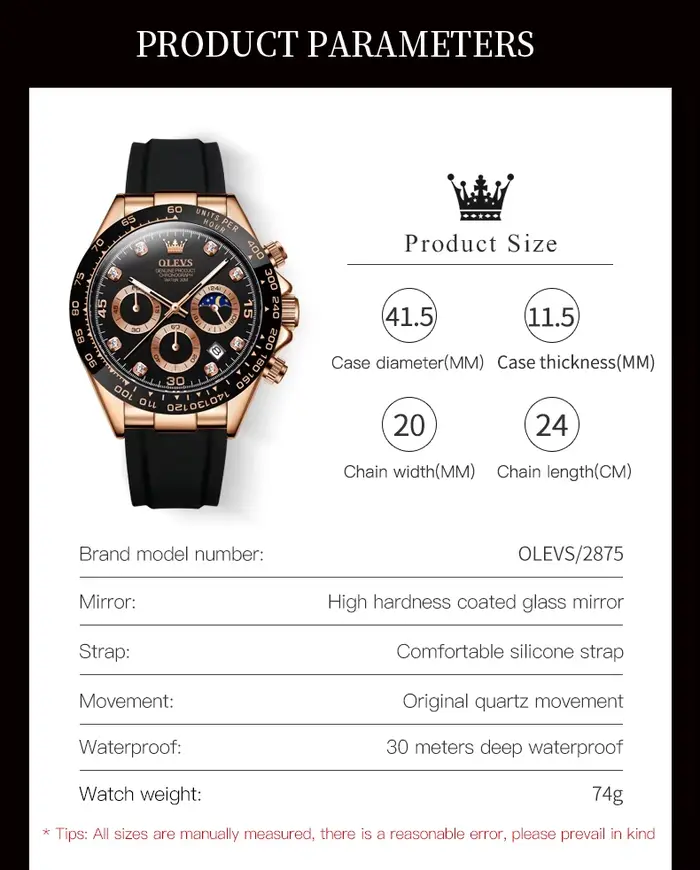 OLEVS 2875 montre à Quartz de luxe pour hommes étanche sport minuterie calendrier antichoc lumineux