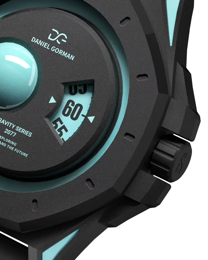 Montre à quartz pour homme Daniel Gorman Gravity Series - Cadran bleu glace Uranus