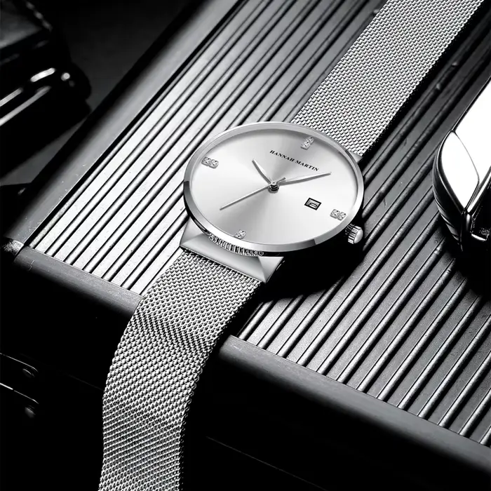 Montre Japonaise Originale à Quartz en Acier Inoxydable