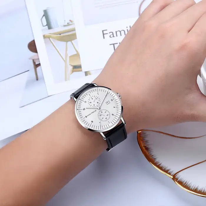 Nouvelles Montres Chronographes à Quartz 2026 pour Hommes – Montre-Bracelet de Luxe Tendance avec Bracelet en Cuir
