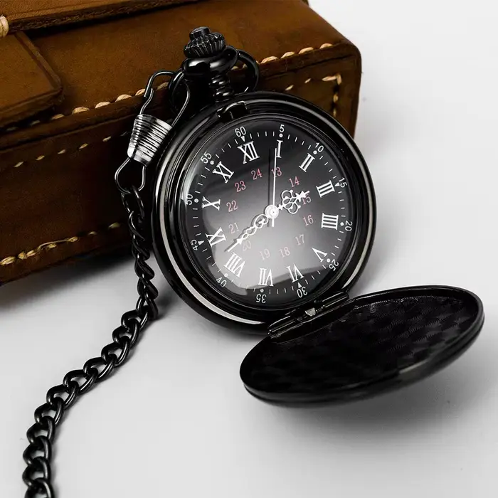 Montre de poche vintage avec chiffres romains et arabes