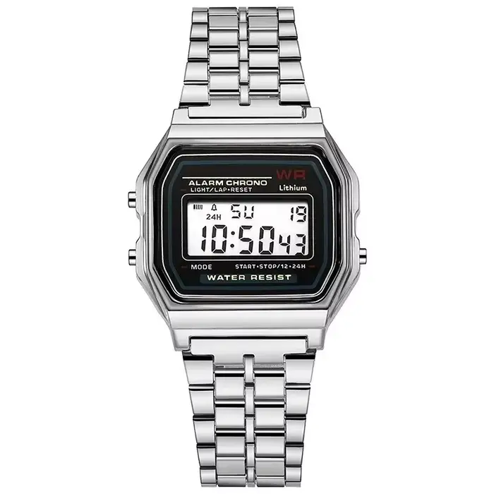 Montre rétro de luxe à affichage numérique
