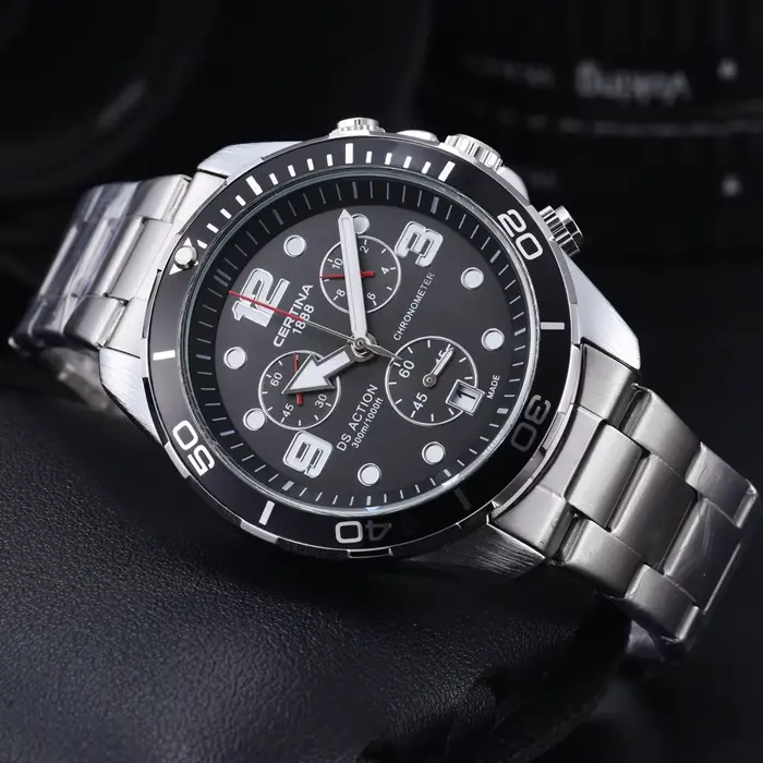 Montres précieuses de marque originale Certina pour hommes, chronographe multifonctionnel, montre-br