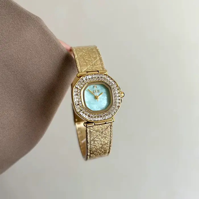 Femmes montre à Quartz Vintage or vert Orologio bracelet en acier inoxydable Reloj Mujer filles horl