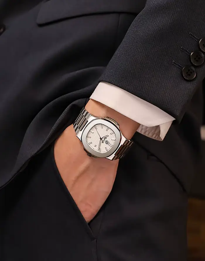 Montres à quartz carrées de luxe pour hommes