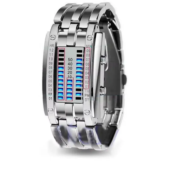 Montre de mode pour hommes, montre de sport numérique à affichage LED, bracelet en simili cuir, reloj hombre часы мужские наручные