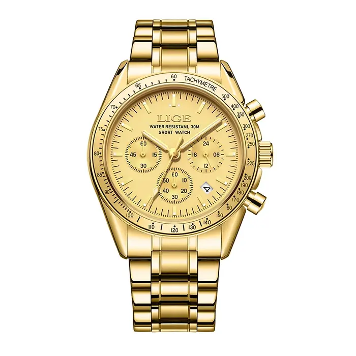 Montre à quartz étanche en acier inoxydable pour homme