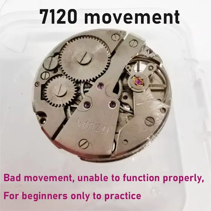 Accessoires de montre, mouvement cassé 7120, ancien mouvement de montre adapté aux débutants, pratiq