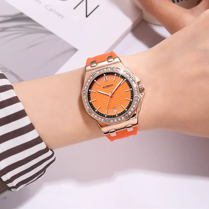 RUIMAS marque femmes montre de luxe élégant Quartz décontracté dames montre-bracelet étanche Auto Date femme horloge Relogio Feminino 339