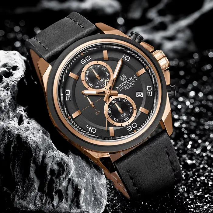 NAVIFORCE montres étanches pour hommes marque originale de luxe en cuir