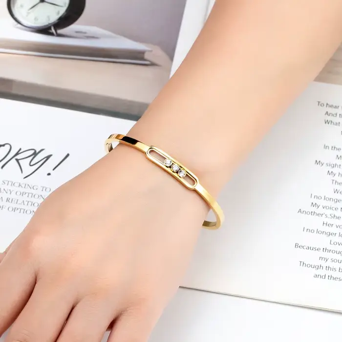 Bracelet classique coulissant en Zircon 3 pour femmes