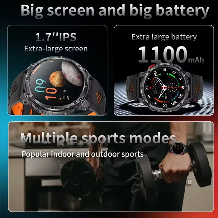 Nouveau T-Rex3 Ultra 1100mAh batterie montre intelligente GPS piste boussole IP69K étanche sport tracker extérieur militaire montres intelligentes