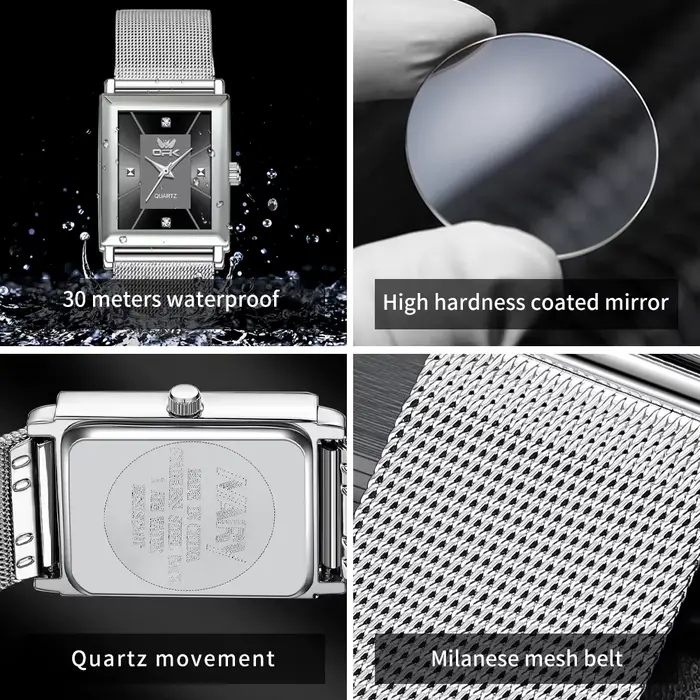 Montre à quartz pour homme avec bracelet en acier inoxydable