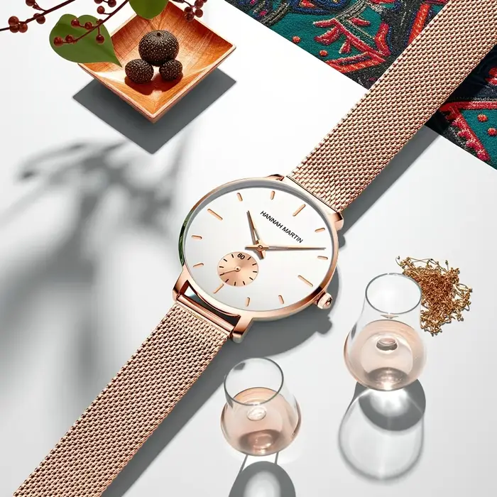 2025 nouvelle montre à la mode pour femmes Top marque Hannah Martin mouvement à Quartz Original en acier inoxydable