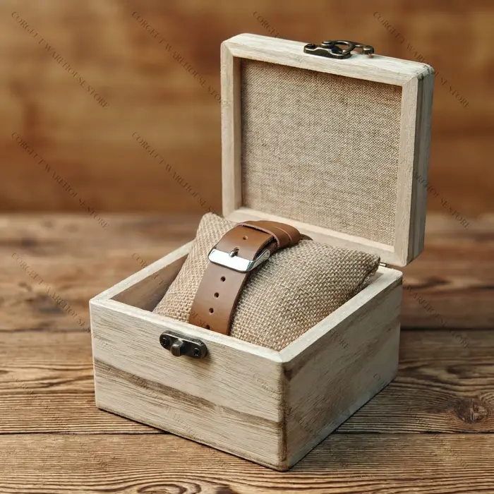 Boîte à montre personnalisée en bois de paulownia gravée au laser, coffret cadeau vintage pour homme, père, mari occasions spéciales