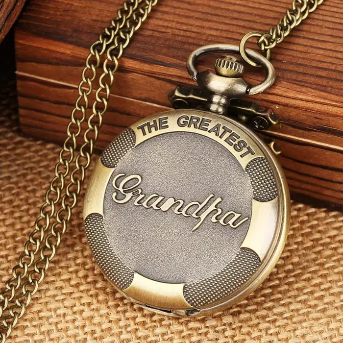 Montre de poche à quartz pour hommes avec cadran à chiffres arabes design mode et casual cadeau anniversaire ou fête papa
