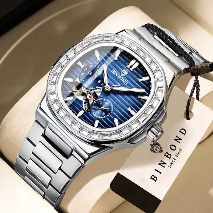 Montre automatique tourbillon BINBOND originale pour homme, montre mécanique de luxe, lumineuse, éta