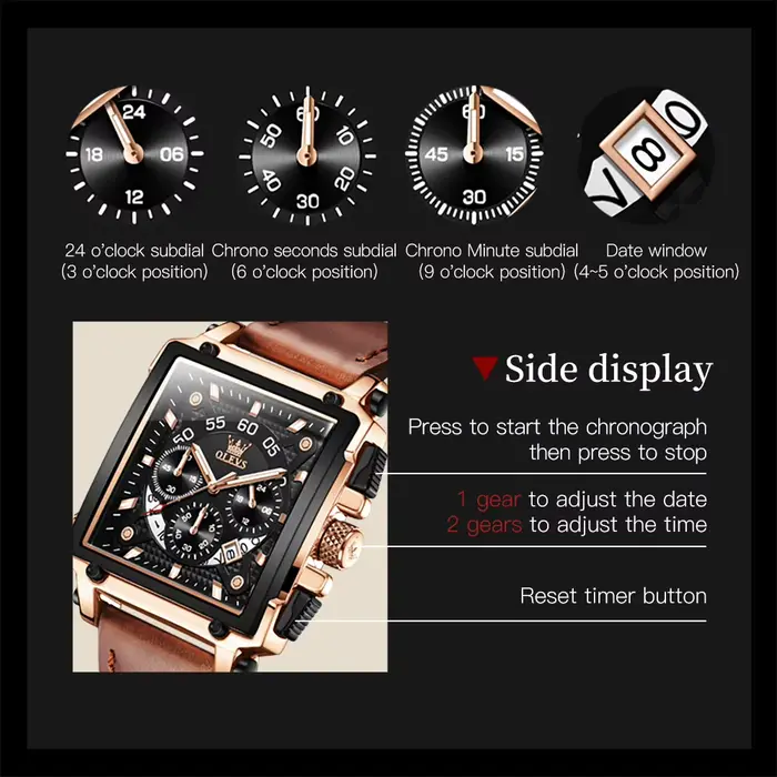 OLEVS 9919 meilleure vente montres à Quartz originales pour hommes bracelet en cuir chronographe Date automatique