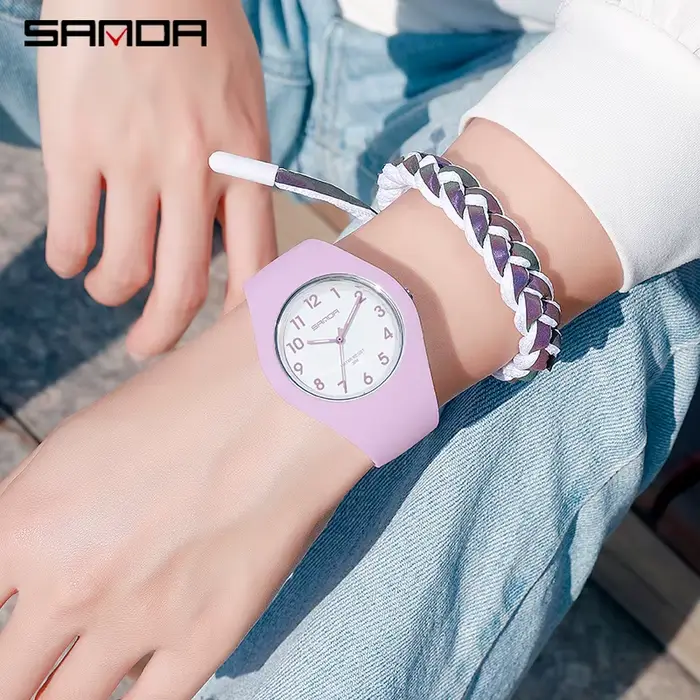 Mode 2022 luxe Sanda marque montre pour femme Simple étanche montres à Quartz Ultra-mince conception dames