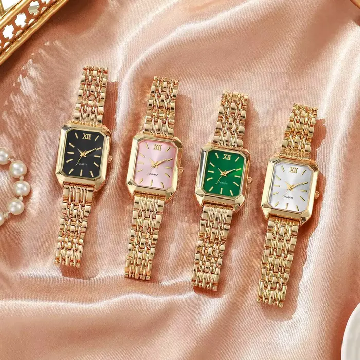 Montres rectangulaires élégantes pour femmes