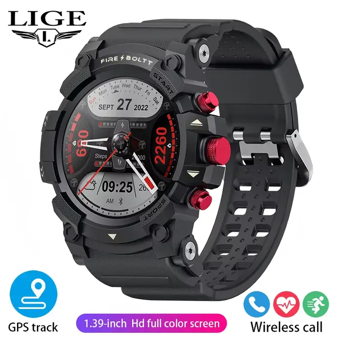GPS montre intelligente hommes Sport de plein air Bluetooth appel pression artérielle moniteur de sa