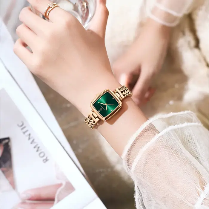 POEDAGAR montre carrée de luxe pour femme étanche en acier inoxydable femmes montres à Quartz