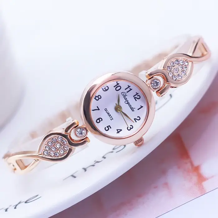 Montre à Quartz Diamant Luxe et Mode pour Jeunes Filles Occasions Spéciales Bracelet Acier Inoxydable