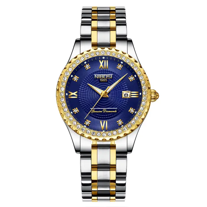 NIBOSI diamant montres pour femmes classique luxe or Rose analogique montre à Quartz mode étanche lumineux dames femme