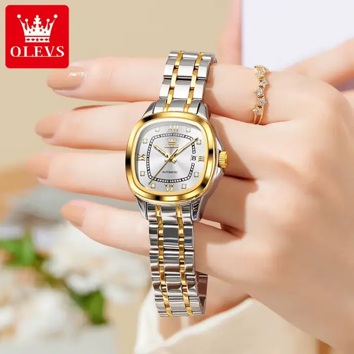 OLEVS 9810 montre mécanique automatique pour femmes de luxe échelle de diamant montre-bracelet