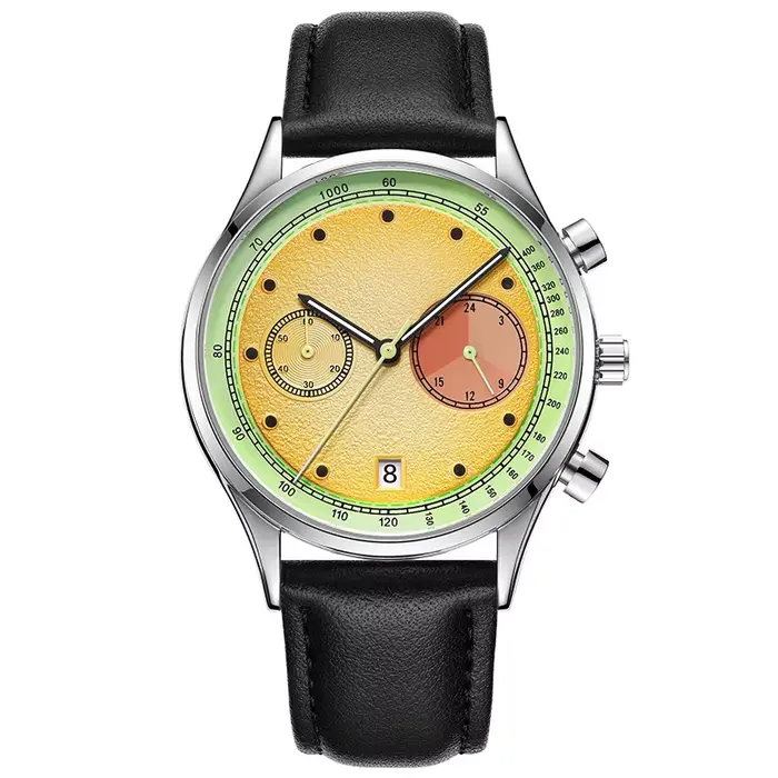 Montre à quartz multifonctionnelle pour homme avec cadran coloré style fruit