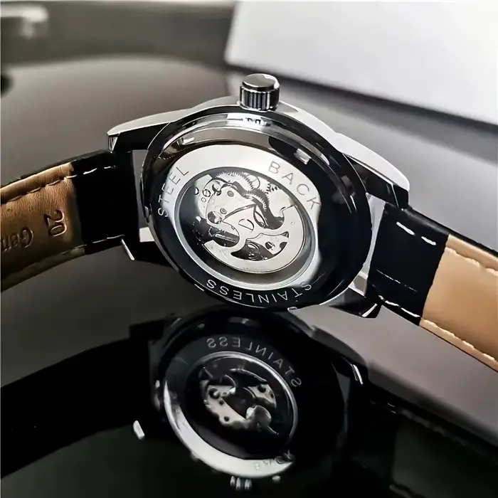 Montre mécanique automatique pour homme élégante et stylée avec remontage automatique et résistance à l'eau pour occasions professionnelles et décontractées