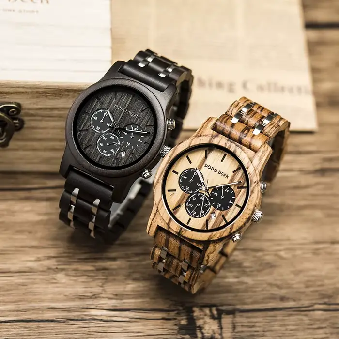 DODO DEER-Montre en bois à quartz pour homme