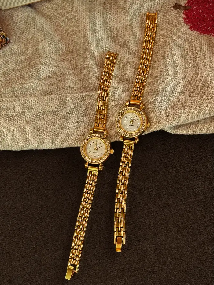 1 pièce de nouvelle montre vintage de style français avec incrustation de strass
