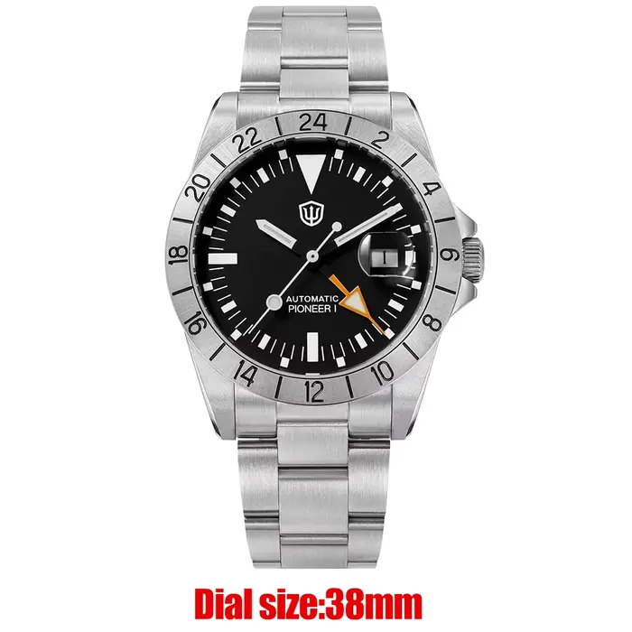 Watchdives WD009B 38mm GMT Diver Watch Hangzhou6460 Mouvement automatique Mécanique Lumineux Étanche